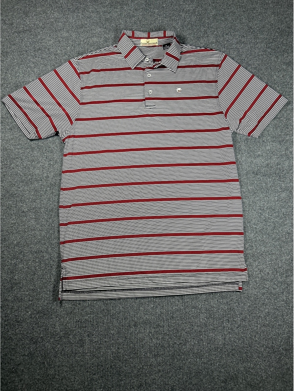 Cotton Brothers Men's Medium Polo Shirt Striped Pattern